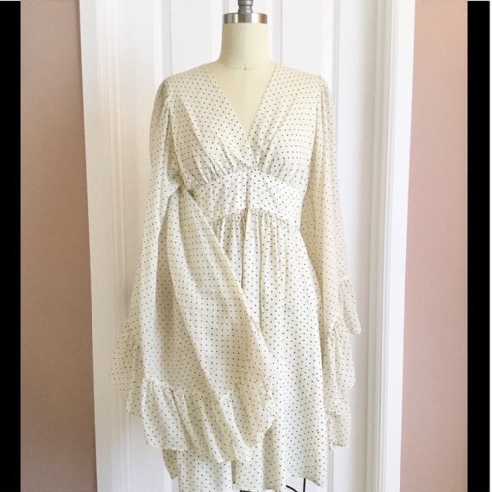 Vintage Polk dots angel sleeves dress - Picture 3 of 7